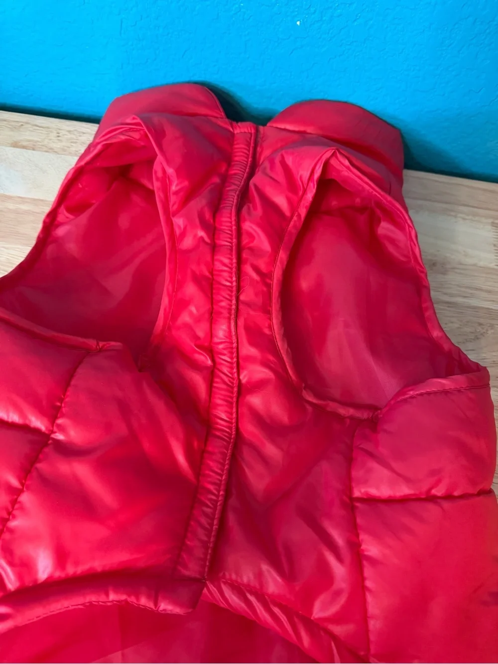 Red Quilted Dog Puffer Vest with‎ Paw Patch, XL